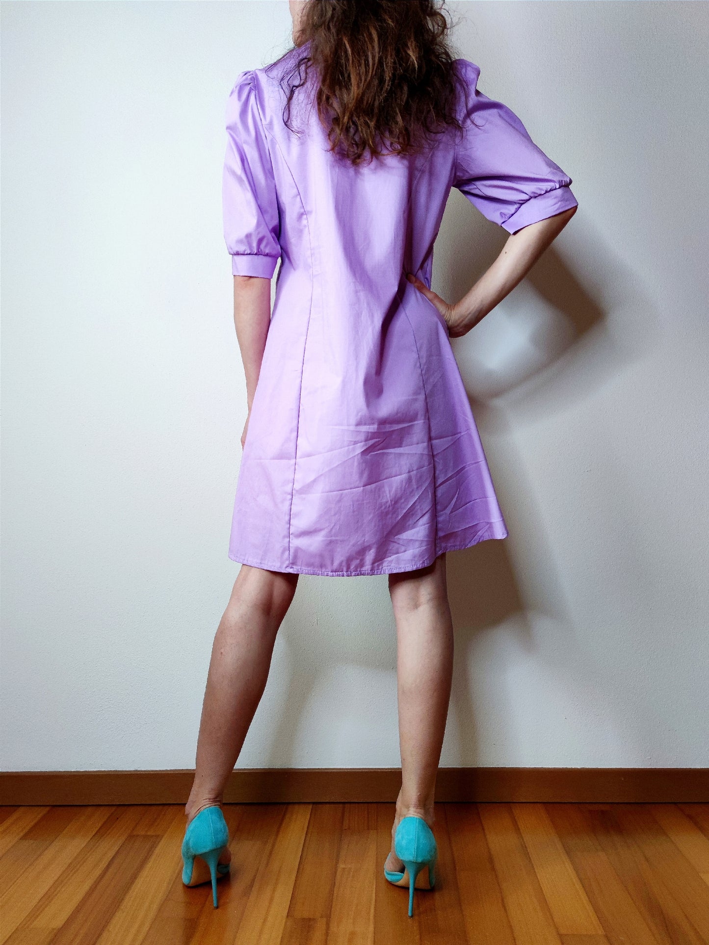 Abito chemisier in cotone pizzo