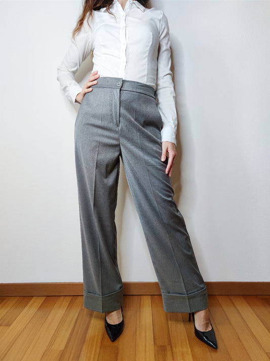 Pantalone a palazzo con risvolto