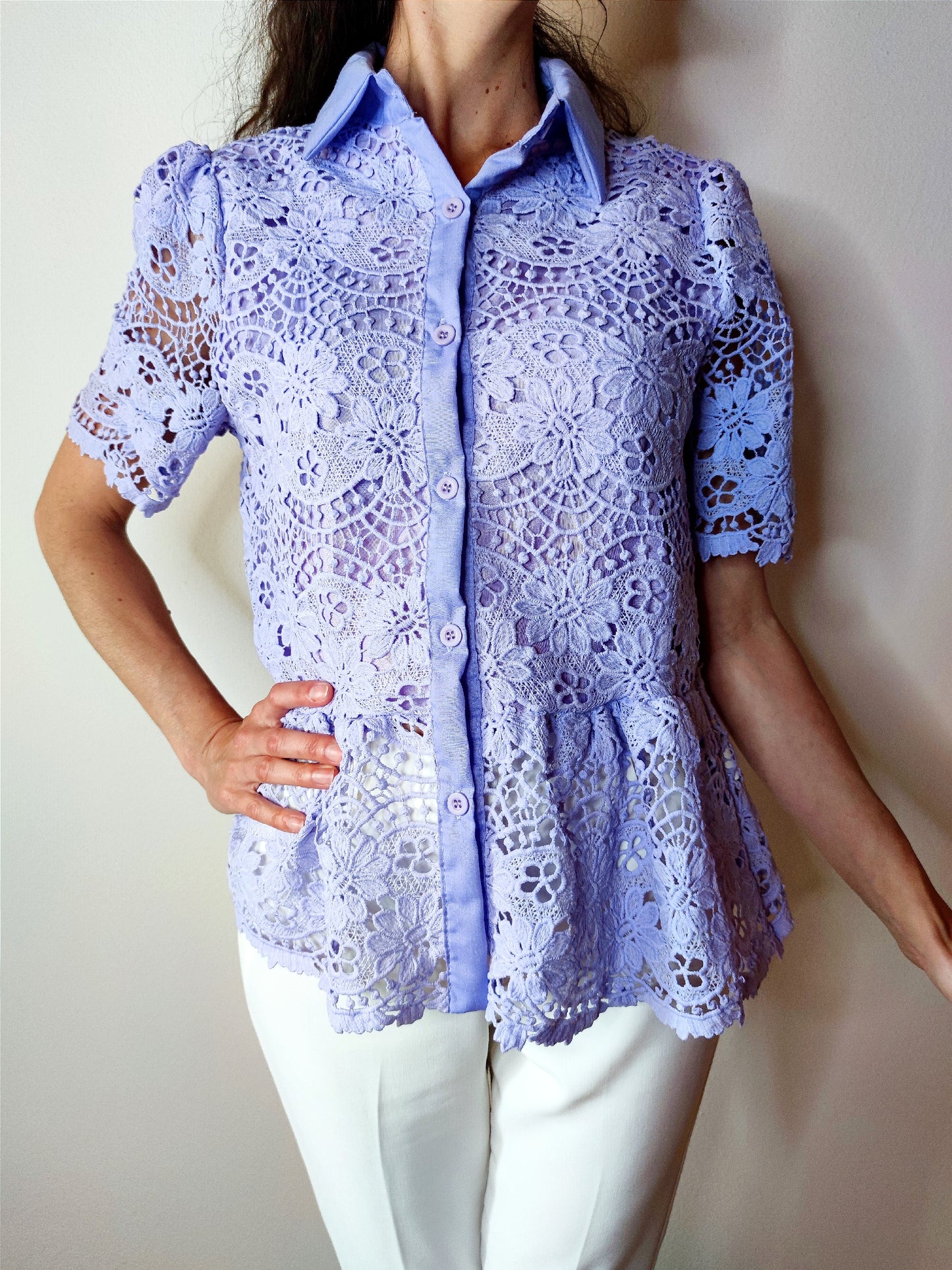Camicia fantasia ricamata