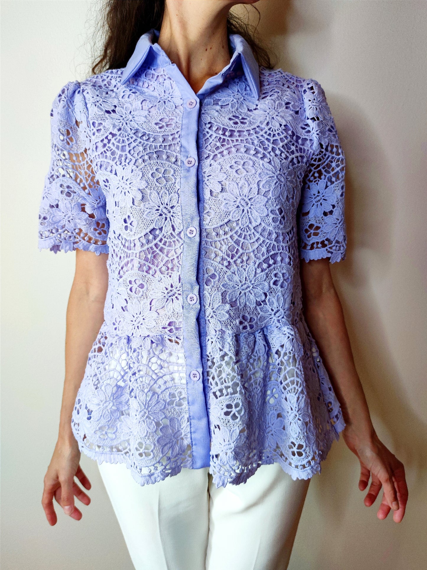 Camicia fantasia ricamata