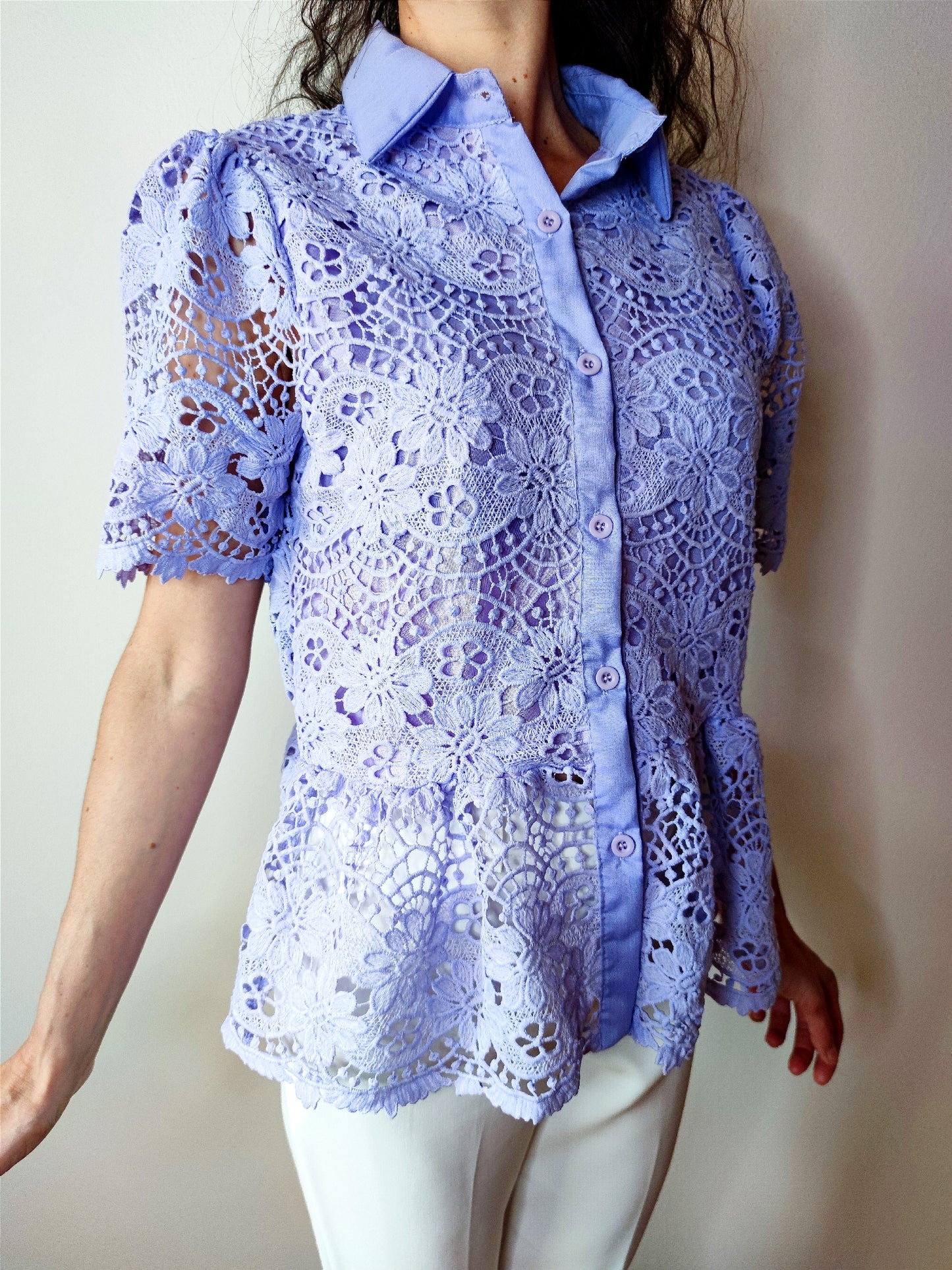 Camicia fantasia ricamata
