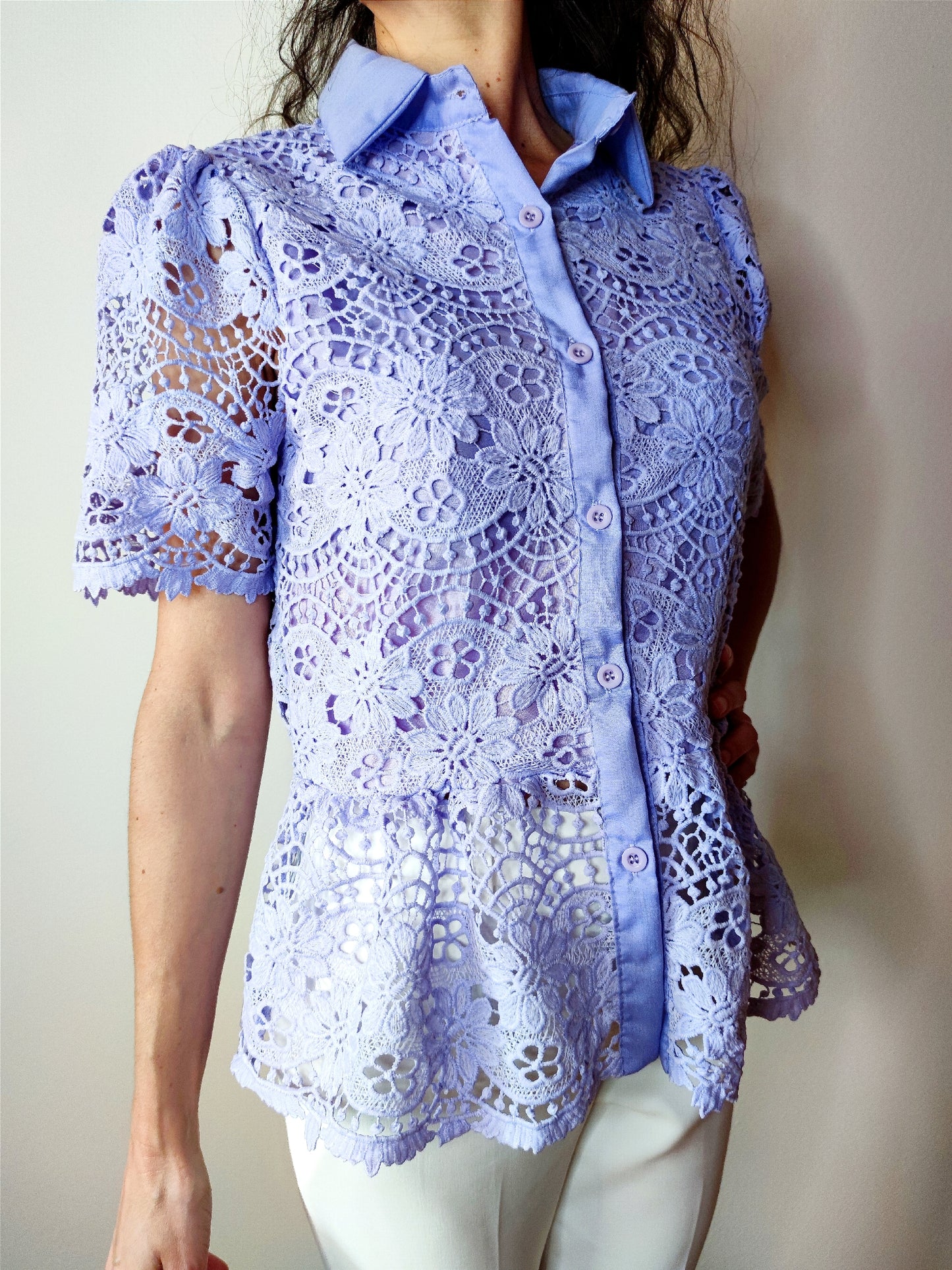 Camicia fantasia ricamata