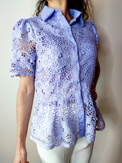 Camicia fantasia ricamata