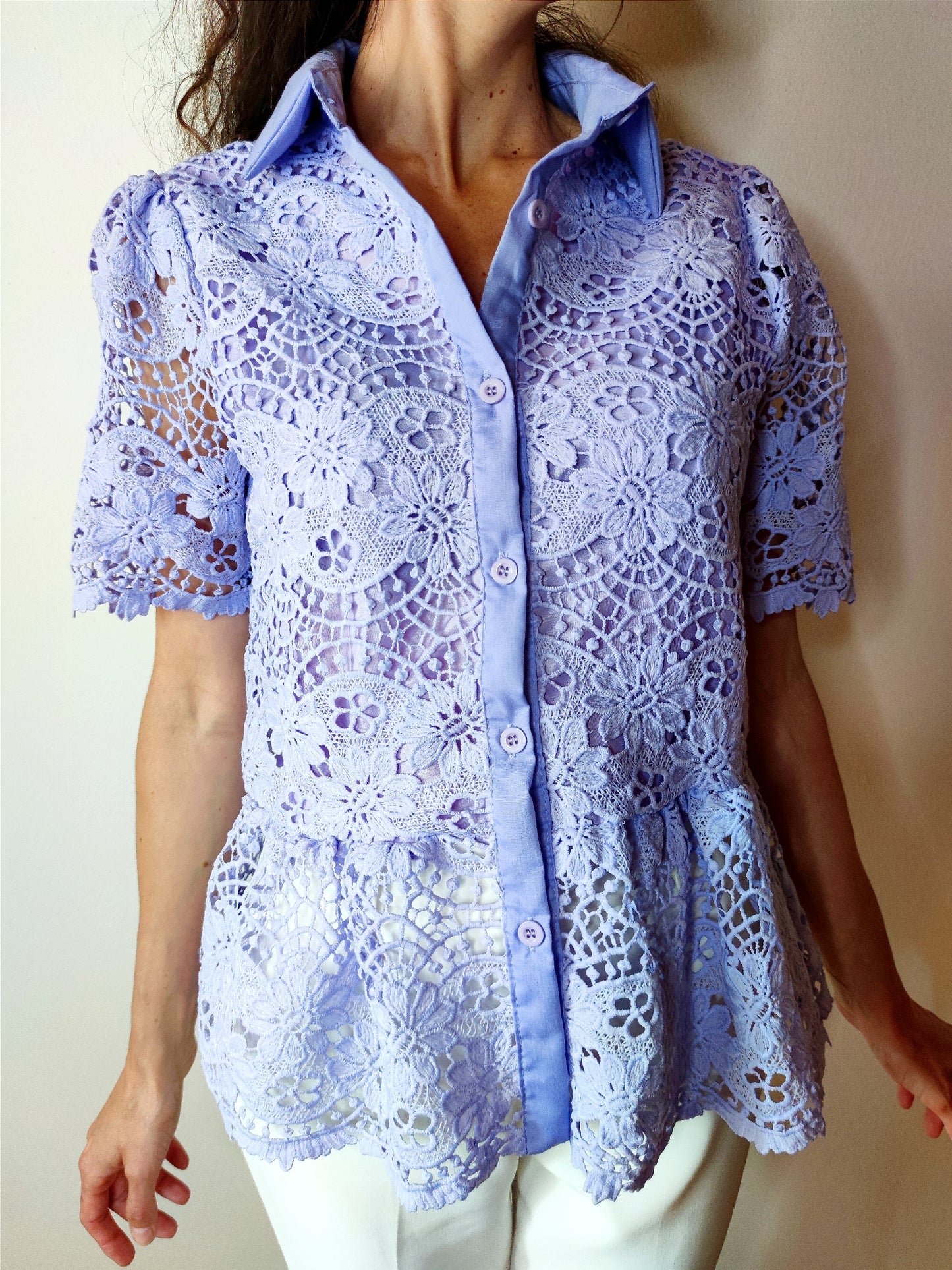 Camicia fantasia ricamata
