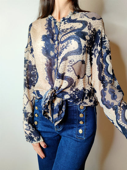 Camicia coreana misto lana