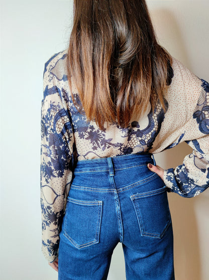 Camicia coreana misto lana