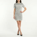 Abito in maglia a righe manica corta