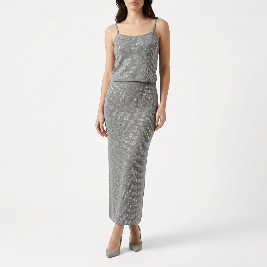 Coordinato elegante con strass