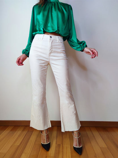 Pantalone velluto panna
