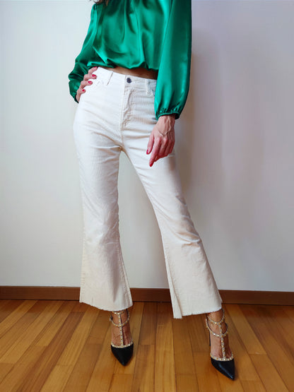 Pantalone velluto panna