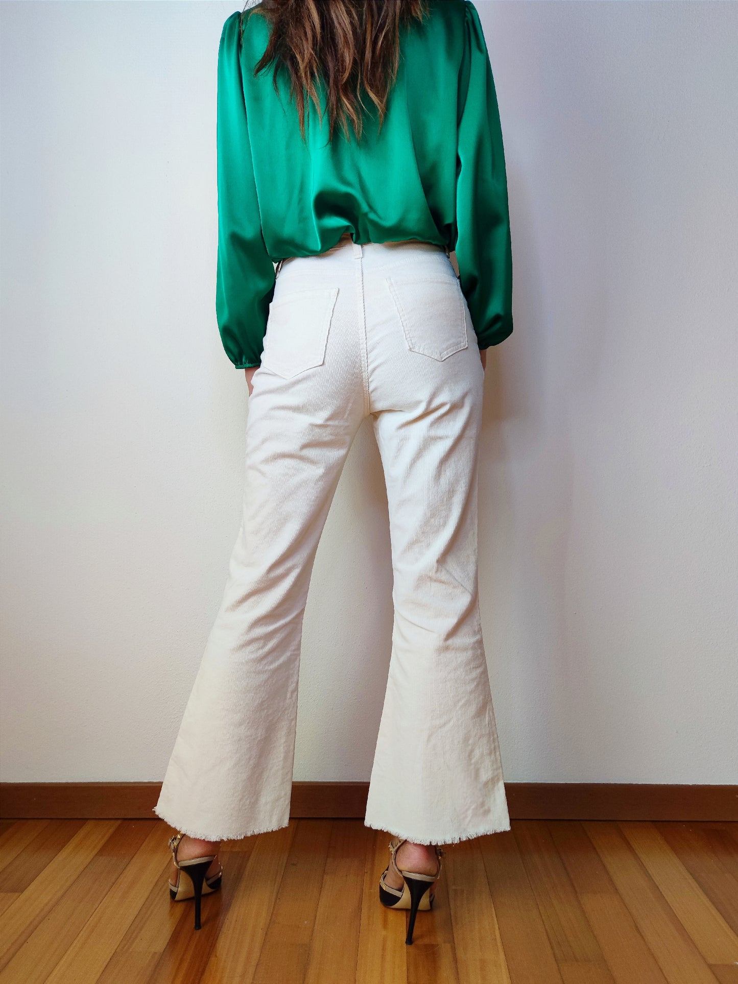 Pantalone velluto panna