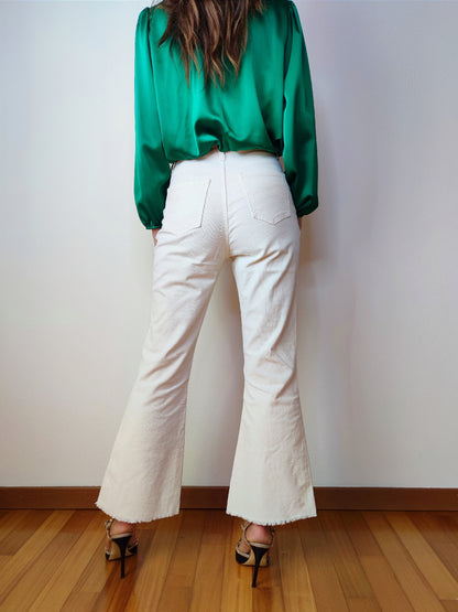 Pantalone velluto panna